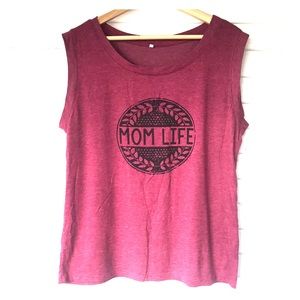 🐢 Women’s XL Maroon Wide Strap Tank Mom Life